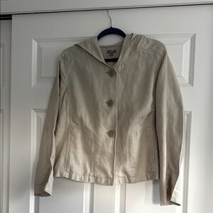 J. Jill Light Tan Hooded Utility Jacket